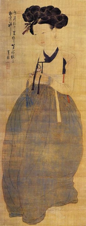 신윤복 「미인도」 — 섬세한 여인 그림